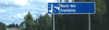 Route 289 vers le sud, juste apr�s l'Autoroute 20. D�but de la Route touristique des Fronti�res